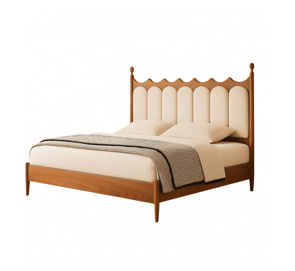 Arlo upholstered bed with solid wood frame and upholstered headboard (3)