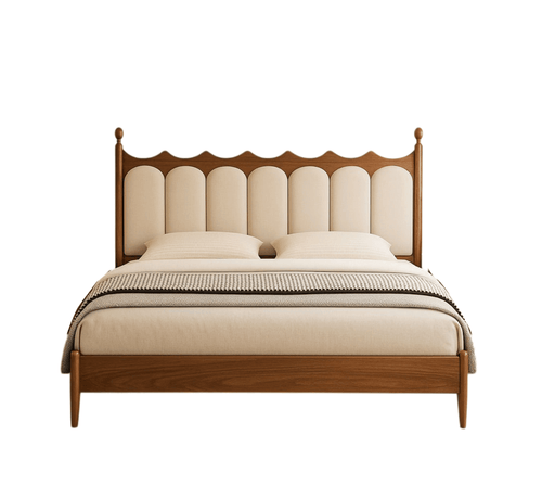 Arlo upholstered bed with solid wood frame and upholstered headboard (4)