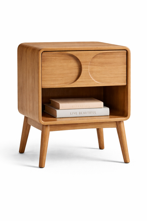 Alvora Wooden Bedside Table